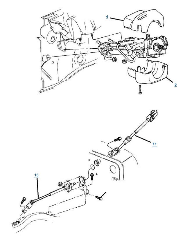 1990 Jeep wrangler steering column diagram #3