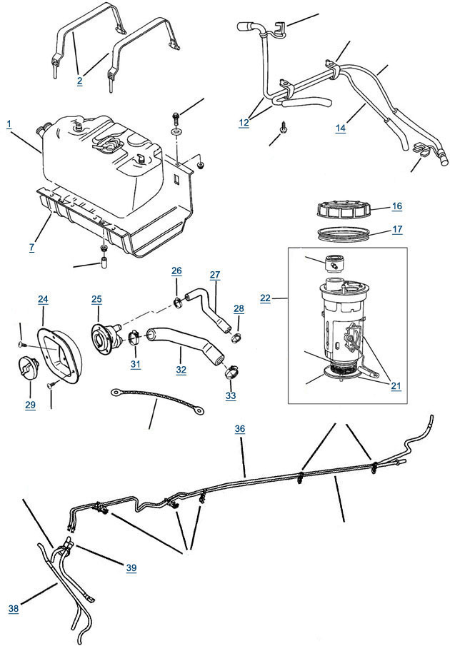 TJ Wrangler Fuel Parts - 4 Wheel Drive 1943 jeep willys wire diagram 