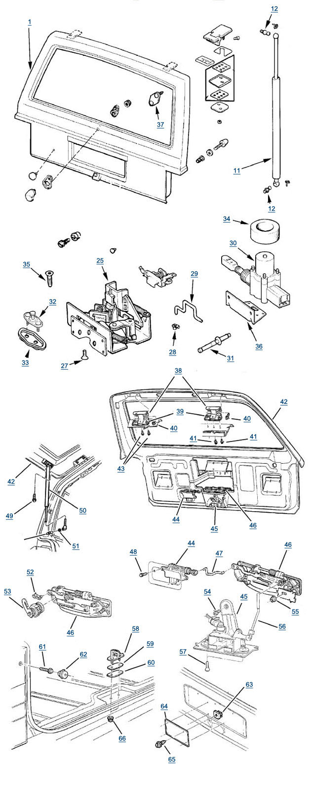 XJ Cherokee Liftgate Parts - 4 Wheel Drive