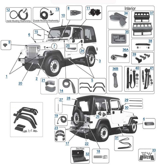 Jeep Yj Parts Wrangler Yj Body Panels 4wd Com
