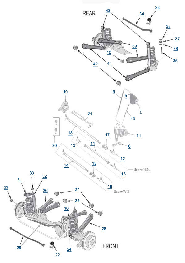 Jeep ZJ Grand Cherokee Replacement Suspension Parts & Accessories for Wranglers 4WD.com