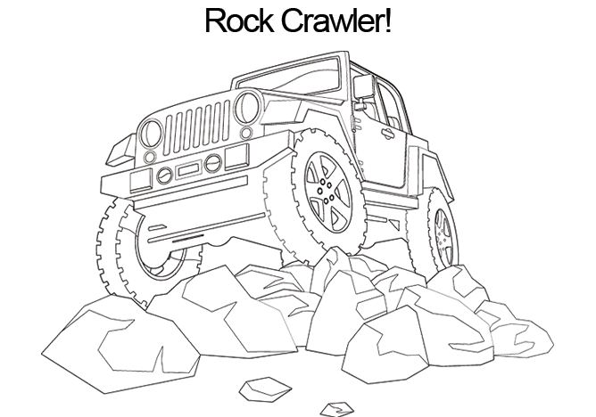 Jeep 4x4 Coloring Book Page