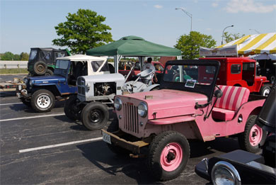 Willys Jeeps on display at the Reunion