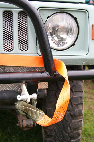 Check safety straps for winching
