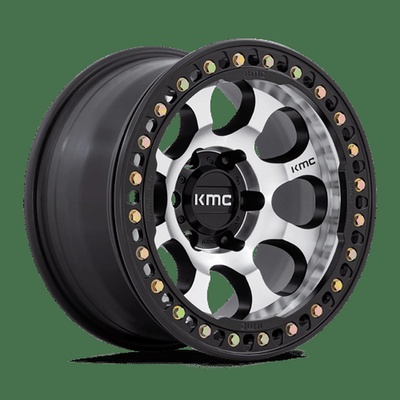 KMC KM237 Riot Beadlock Machined Face Satin Black Windows With Satin Black Ring Wheels