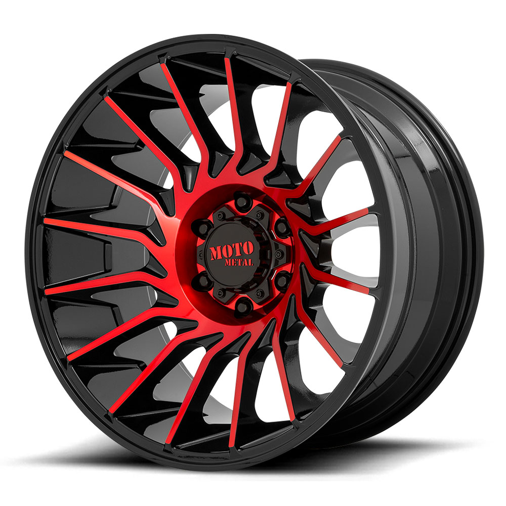 Moto Metal MO807 Shockwave Black / Machined / Red Wheels