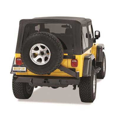 Bestop HighRock 4×4 Rear 2 Inch Receiver Hitch Bumper with Swing Out Tire Carrier (Black) – 42931-01