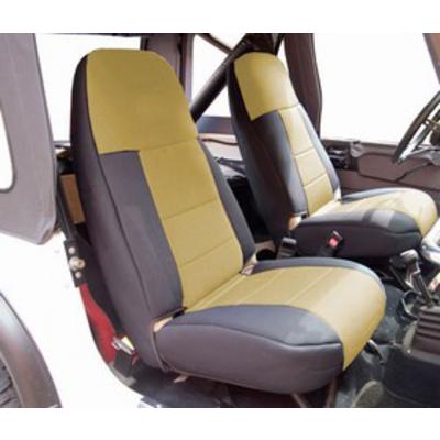 Coverking 50/50 High Back Neoprene Front Seat Covers (Black/Tan) – SPC251