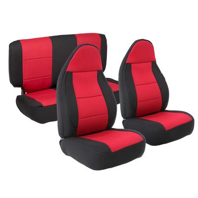 Smittybilt Neoprene Front and Rear Seat Cover Kit (Black/Red) - 471230 |  