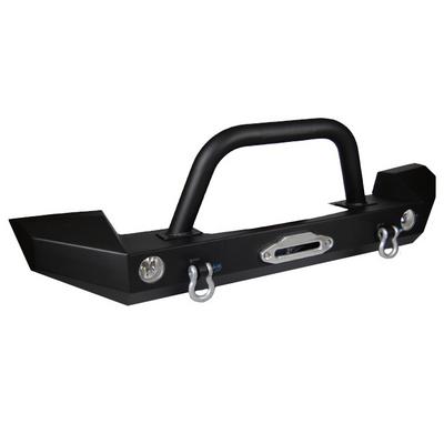 Warrior Front Full Width Bumper with OEM Fog Light Mounts and 3 Inch Brush Guard (Black) – 59930