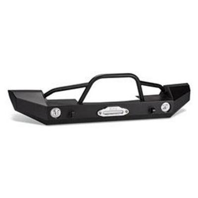 Warrior Full-Width Front Winch Bumper with Brush Guard and D-Ring Mounts (Black) – 59950