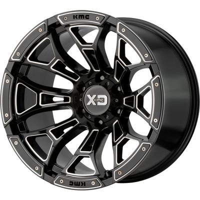 XD Wheels XD841 Boneyard, 18×10 with 6×139.7 Bolt Pattern – Gloss Black Milled – XD84181068318N